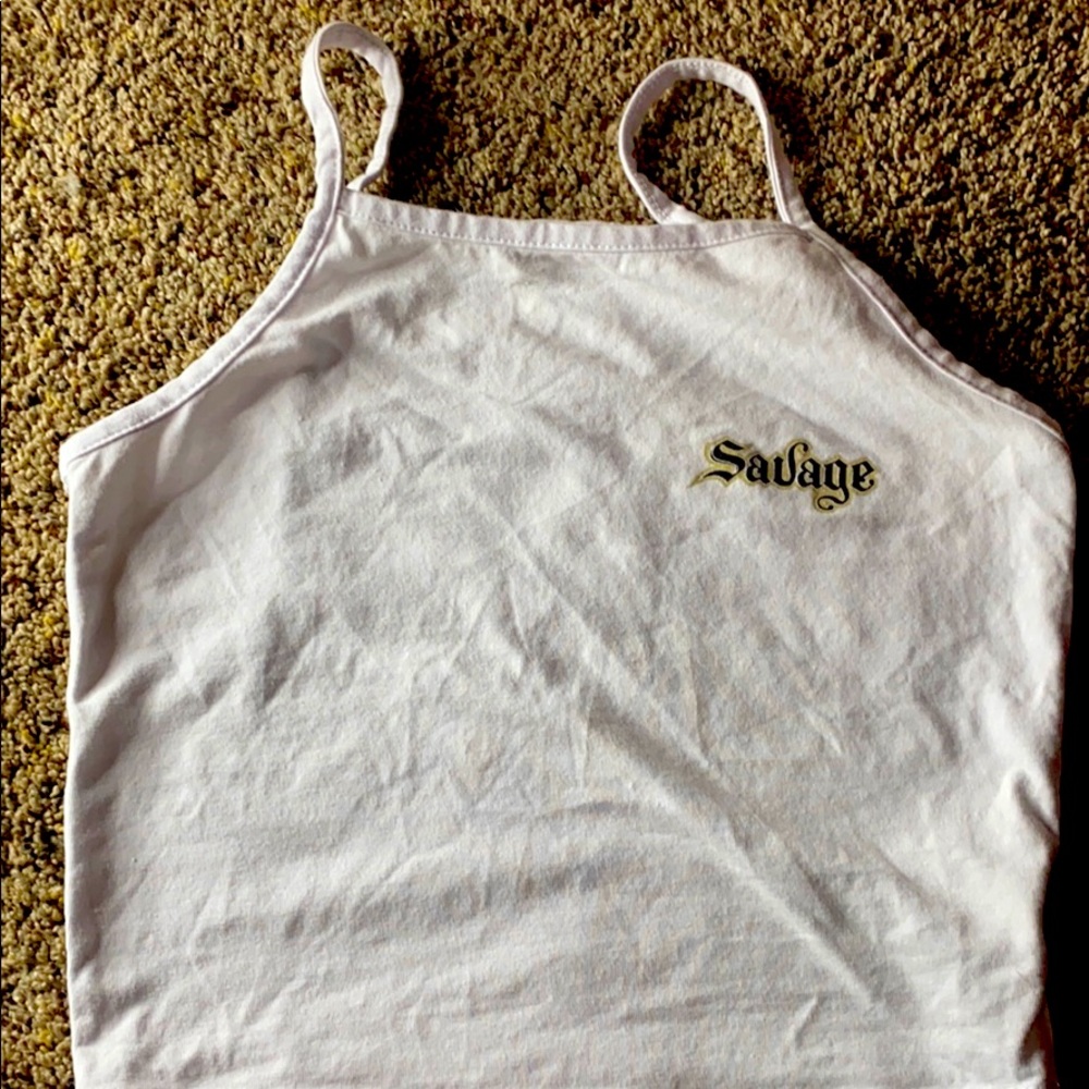 Cute white tank top with savage wording!